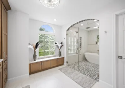 Arched Shower Suite project, bathroom remodeling by Greystone Kitchens in Jacksonville, FL, photo 2 of 5
