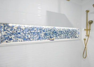 Blue Vanity Bath project, bathroom remodeling by Greystone Kitchens in Jacksonville, FL, photo 5 of 7