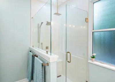 Marble Shower Suite project, bathroom remodeling by Greystone Kitchens in Jacksonville, FL, photo 3 of 7