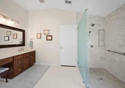 Frosted Glass Shower project, bathroom remodeling by Greystone Kitchens in Jacksonville, FL, photo 1 of 7