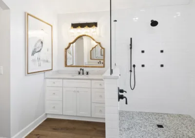 Arched Mirror Bath project, bathroom remodeling by Greystone Kitchens in Jacksonville, FL, photo 2 of 6