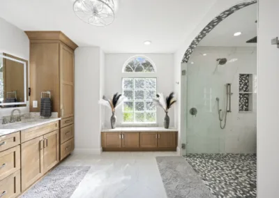 Arched Shower Suite project, bathroom remodeling by Greystone Kitchens in Jacksonville, FL, photo 3 of 5