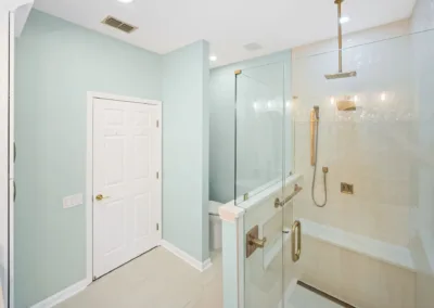 Marble Shower Suite project, bathroom remodeling by Greystone Kitchens in Jacksonville, FL, photo 6 of 7