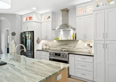 Quartzite Island Kitchen project, kitchen remodeling by Greystone Kitchens in Jacksonville, FL, photo 1 of 2